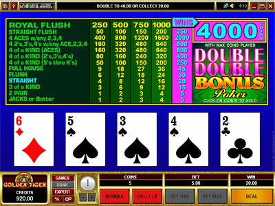 Play Double Double Bonus Video Poker At Jackpot City Casino